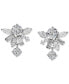 ფოტო #1 პროდუქტის Silver-Tone Mixed Cubic Zirconia Cluster Stud Earrings, Created for Macy's