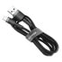 Фото #1 товара Wytrzymały elastyczny kabel przewód USB Iphone Lightning QC3.0 2.4A 0.5M czarno-szary