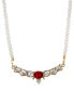 ფოტო #1 პროდუქტის Imitation Pearl Red Glass Crystal Collar Necklace