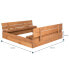 Holz-Sandkasten mit Bank 120x120cm