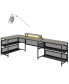 Фото #8 товара U-Shaped Desk With Shelve And LED Lights