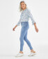 Фото #3 товара Petite Curvy Mid-Rise Skinny Jeans, Created for Macy's