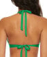 Фото #2 товара Women's Modern-Edge Ribbed Lace-Up Halter Bikini Top
