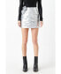 ფოტო #1 პროდუქტის Women's Silver Shirring Mini Skirt