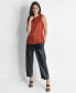 ფოტო #5 პროდუქტის Women's Sleeveless Button-Front Pleated Top