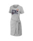 Фото #2 товара Women's Heather Gray Houston Astros Plus Size Knotted T-shirt Dress