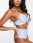 Фото #3 товара Peek & Beau Fuller Bust Exclusive polyester underwire bikini top in blue broderie anglaise - MBLUE