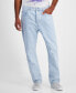 Men's Baggy Fit Check Pattern Denim Jeans