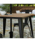 Dryden Indoor/Outdoor Dining Table With Umbrella Hole, 36" Square All Weather Poly Resin Top And Steel Base