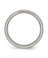 Titanium Polished Ridged Edge Wedding Band Ring