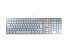 Cherry KC 6000 SLIM Corded Keyboard - Silver/White - USB (QWERTY - UK) - Full-size (100%) - Wired - USB - QWERTY - Silver