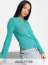 ASOS DESIGN Petite jumper with collar in green