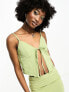 Фото #1 товара Noisy May split front cami top co-ord in sage