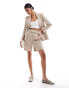 Фото #1 товара Mango linen co-ord shorts in light beige