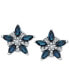 ფოტო #2 პროდუქტის Sapphire (1-1/3 ct. t.w.) & Diamond (1/5 ct. t.w.) Flower Stud Earrings in 14k White Gold