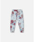 ფოტო #1 პროდუქტის Big Girls Fleece Sweatpants Light Blue Printed Flowers