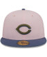 Фото #2 товара Men's Pink, Blue Cincinnati Reds Olive Undervisor 59FIFTY Fitted Hat