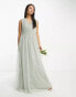 Фото #8 товара Anaya Bridesmaid v neck ruffle waist maxi dress in sage green