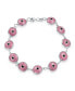 ფოტო #1 პროდუქტის Protection Good Luck Amulet Turkish Glass Bead Evil Eye Bracelet For Women Sterling Silver Pink 7.5 Inch