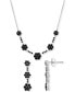 ფოტო #5 პროდუქტის Black Sapphire Cluster 17" Collar Necklace (2-3/8 ct. t.w.) in 14k White Gold