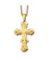 ფოტო #1 პროდუქტის Yellow IP-plated Cross Pendant Curb Chain Necklace