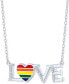 ფოტო #3 პროდუქტის Diamond Accent LOVE Heart Pendant Necklace in Sterling Silver, 16" + 4" extender