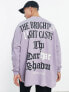 Фото #1 товара ASOS Dark Future extreme oversized sweatshirt with back gothic slogan print in purple