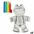 Colouring Plush Frog White Black 18 x 10 x 24 cm (8 Units)