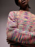 Фото #4 товара Topman knitted jumper with neon stitch in multi