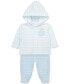 Фото #4 товара Baby Boys Cuddles Cotton Hooded Cardigan & Footed Pants, 2 Piece Set