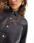 Calvin Klein Jeans faux leather relaxed shirt in black