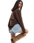 Фото #2 товара ASOS DESIGN long sleeve t-shirt with cowboy boot graphic in chocolate