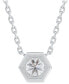 ფოტო #7 პროდუქტის Diamond Honeycomb Solitaire Pendant Necklace (1/2 ct. t.w.) in 14k White or Yellow Gold, 16" + 2" extender