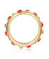 ფოტო #2 პროდუქტის Kids/Teens 14k Yellow Gold Plated Red Enamel Heart Stacking Band