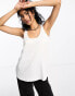 Фото #1 товара River Island racer tank with scoop neck in white