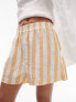 Фото #2 товара Topshop co-ord linen stripe pull on short in orange