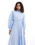 Фото #4 товара Sister Jane tulle bow midaxi shirt dress in blue