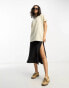 AllSaints Pippa boyfriend t-shirt with embroidered logo in ecru