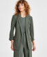 Фото #2 товара Women's Notch-Lapel Ruched-Sleeve Open-Front Blazer, Created for Macy's