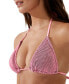 Фото #3 товара Women's Textured Slider Triangle Bikini Top