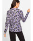 Фото #2 товара Women's Long Sleeve Allover Print Geo Print T-Shirt containing TENCEL[TM] Modal