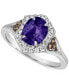 Blueberry Tanzanite (1 ct. t.w.) & Diamond (1/3 ct. t.w.) Halo Ring in 14k White Gold