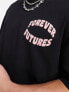 COLLUSION short sleeve t-shirt with forever futures graphic in black