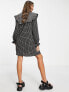 Фото #4 товара JDY smock mini dress with frill detail in black grid check