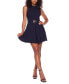 Juniors' Sleeveless Belted Pleated Dress