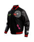 Men's Black Looney Tunes Taz Dracula Varsity Full-Snap Jacket