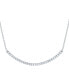 ფოტო #1 პროდუქტის Diamond Curved Bar 16" Collar Necklace (1/4 ct. t.w.) in Sterling Silver