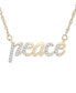 Фото #1 товара Wrapped diamond Peace 17" Pendant Necklace (1/10 ct. t.w.) in 14k Gold, Created for Macy's