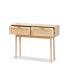 Фото #3 товара Baird Mid-Century Modern Finished Wood and Rattan 2 Drawer Console Table