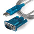 StarTech.com 3ft USB to RS232 DB9 Serial Adapter Cable - M/M - DB-9 - USB 2.0 A - 0.9 m - Blue - Transparent